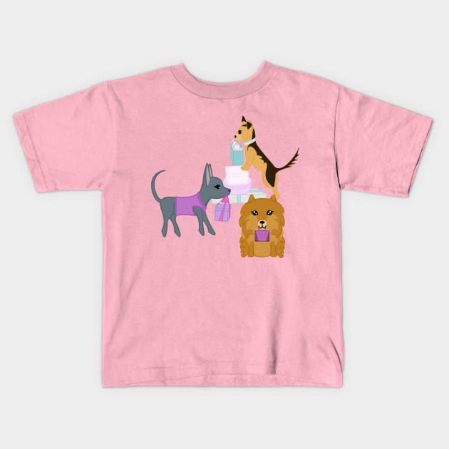 Puppy Shopping Spree Kids T-Shirt by Snow Paw Treasures